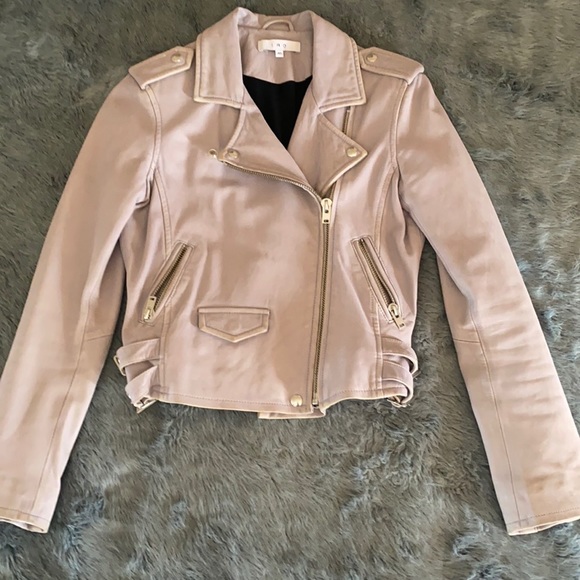 Iro Asheville Lilac Moto Leather Jacket - Picture 2 of 16